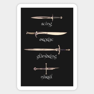 Swords - Sting - Orcrist - Glamdring - Narsil - Fantasy Magnet